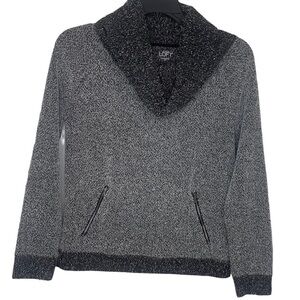 Loft Heather grey and black cowl turtleneck sweater.‎ Size M